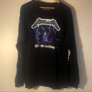 Metallica Ride the Lightning Men’s Black Large Long Sleeve Shirt